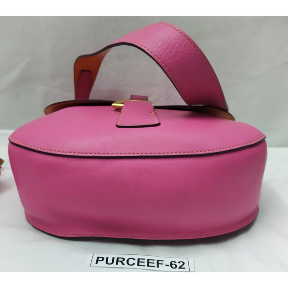Dooney & Bourke Reese North South Pink Leather Flap Closure Shoulder Bag - Picture 7 of 16